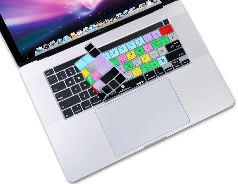 XSKN Photoshop CC English Silicone Shortcuts Keyboard Cover Skin for 2019 New MacBook Pro 16 inch A2141 and 2020 New MacBook Pro 13.3 inch A2338 M1/A2251/A2289 with Touch Bar & Touch ID US Version - Image 4